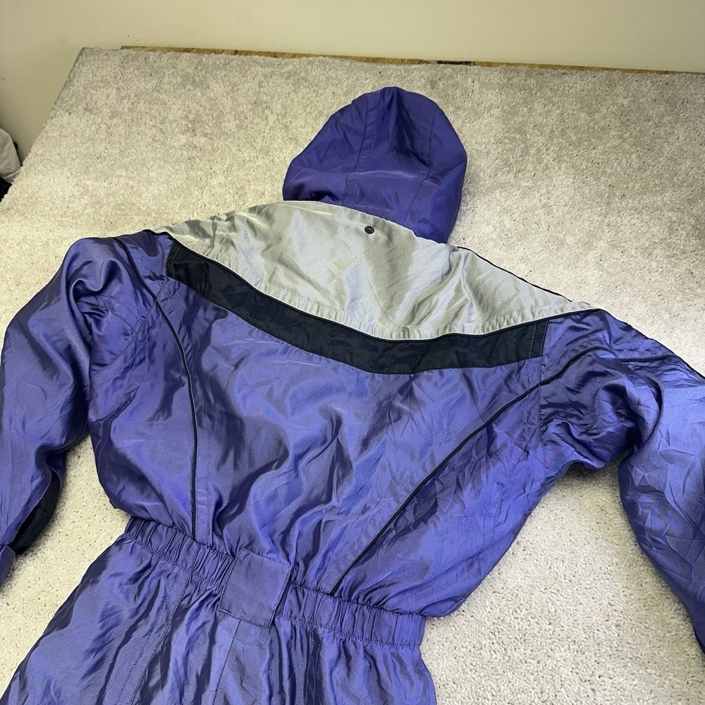 Vintage 80s 90s Womens One Piece Gore-Tex Ski Suit Blue Purple Size Large - Picture 13 of 13